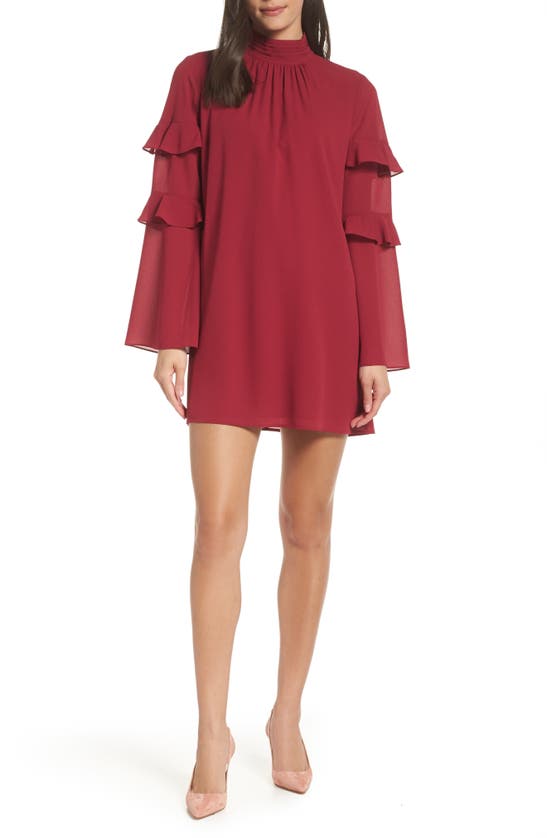 Ali & Jay Everything Is Everything Ruffle Minidress In Sangria
