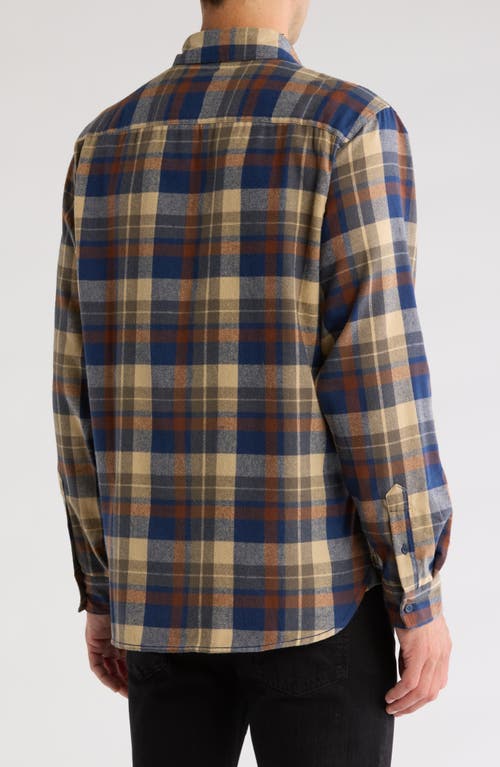 Burnside Plaid Flannel Shirt In Brown