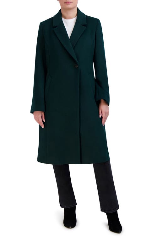 Cole Haan Signature Asymmetric Slick Wool Blend Coat in Forest