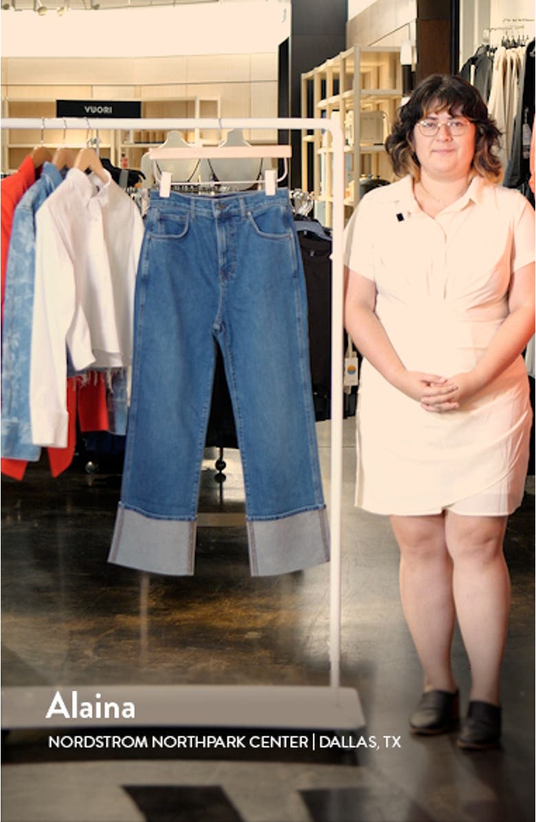 Dylan Cuffed High Waist Relaxed Straight Leg Jeans