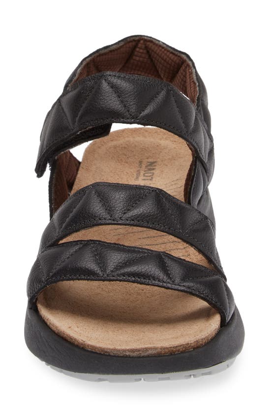 Shop Naot Kayla Sport Wedge Sandal In Soft Black Leather