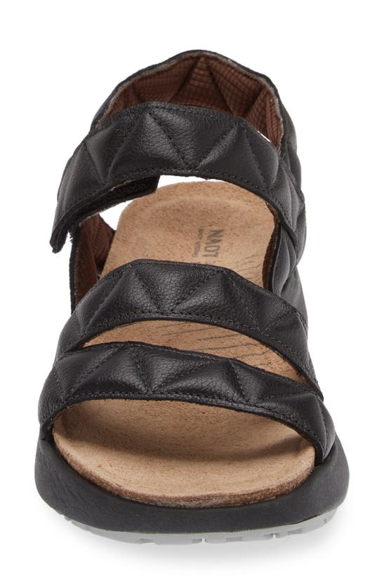 Naot Kayla Sport Wedge Sandal In Soft Black Leather