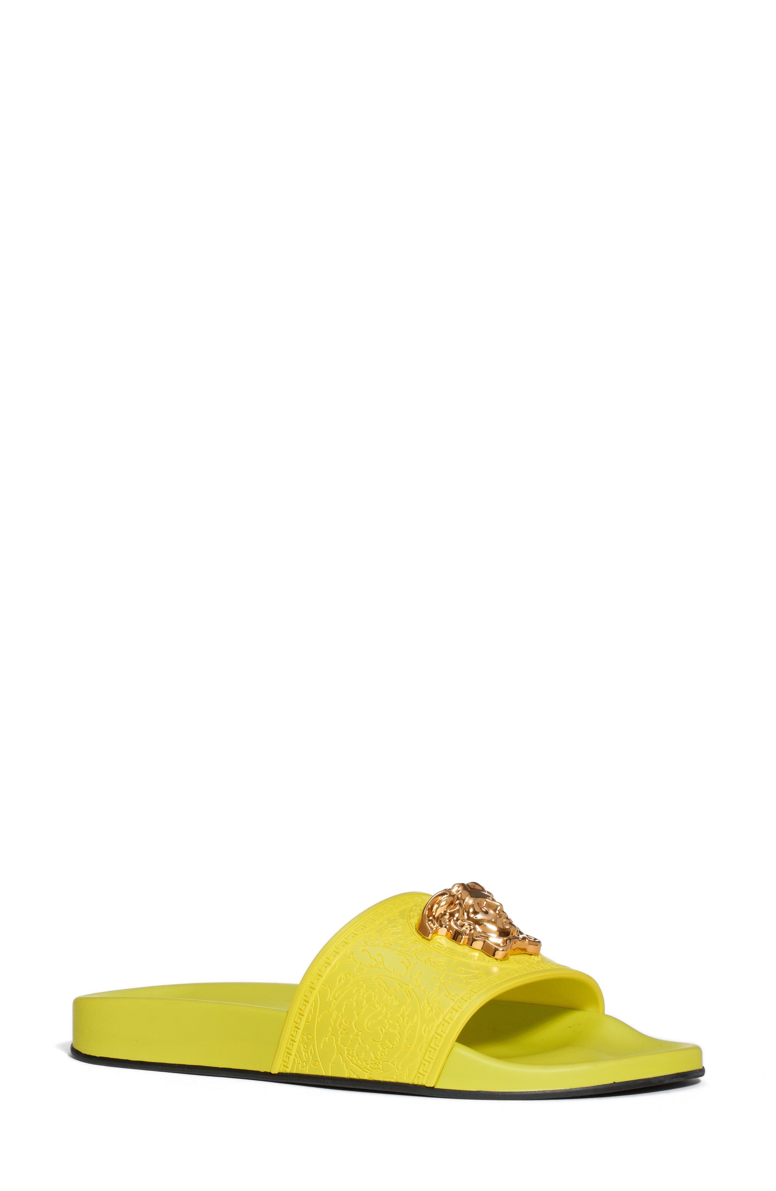yellow designer sandals