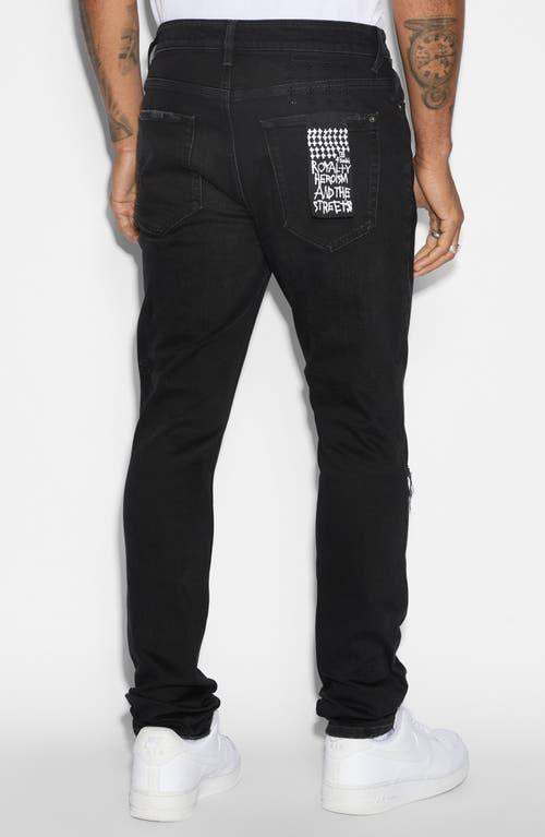 Shop Ksubi Van Winkle Apex Krystal Repair Distressed Skinny Jeans In Black