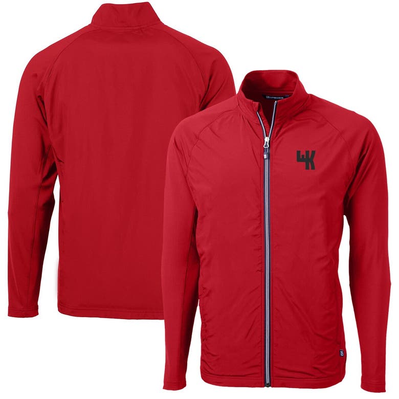 Shop Cutter & Buck Red Western Kentucky Hilltoppers Adapt Eco Knit Hybrid Recycled Big & Tall Full-zip Ja