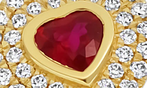 Bony Levy El Mar Ruby Heart & Diamond Ring In 18k Yellow Gold