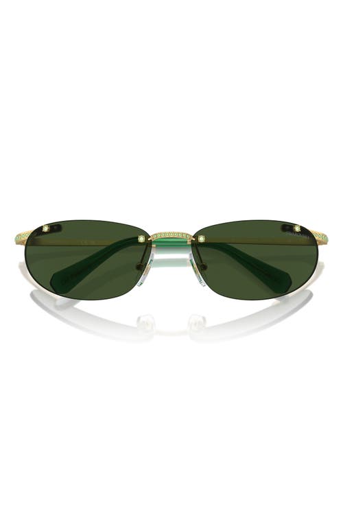 Shop Swarovski 59mm Oval Sunglasses In Matte Gold