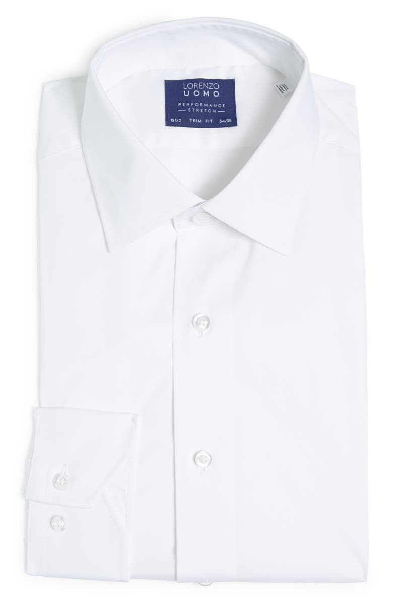Lorenzo Uomo Travel Cotton Stretch Trim Fit Dress Shirt | Nordstromrack