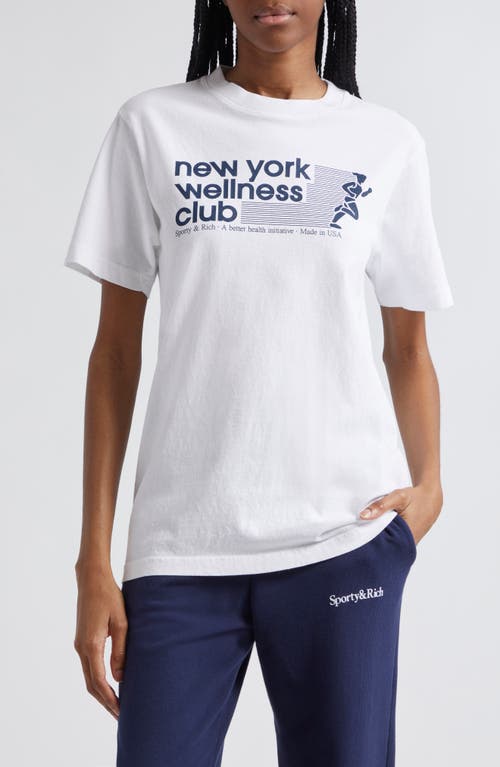 NY Wellness Club Cotton Graphic T-Shirt in White