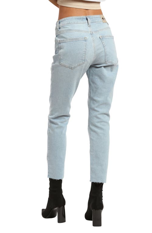 Shop Brooklyn Industries Court Raw Hem High Waist Ankle Tapered Jeans In Bleached Denim