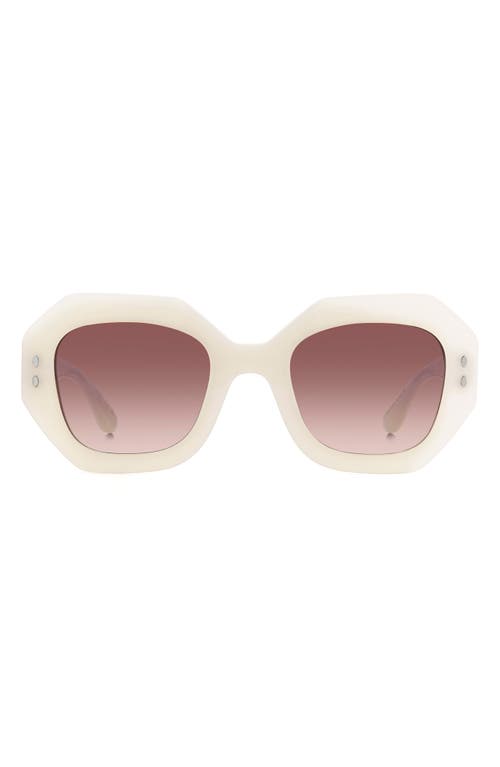 Isabel Marant 52mm Gradient Geometric Sunglasses In Pearld White/burgundy Shaded