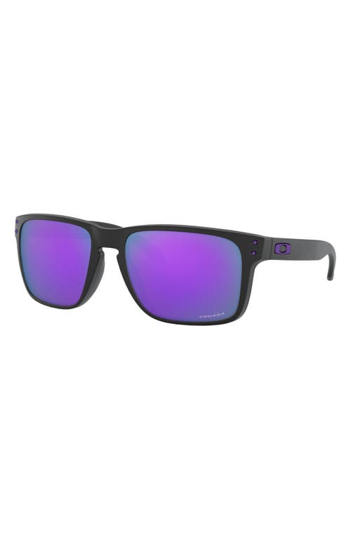 Oakley Holbrook Xl 59mm Polarized Sunglasses In Matte Black/prizm Violet