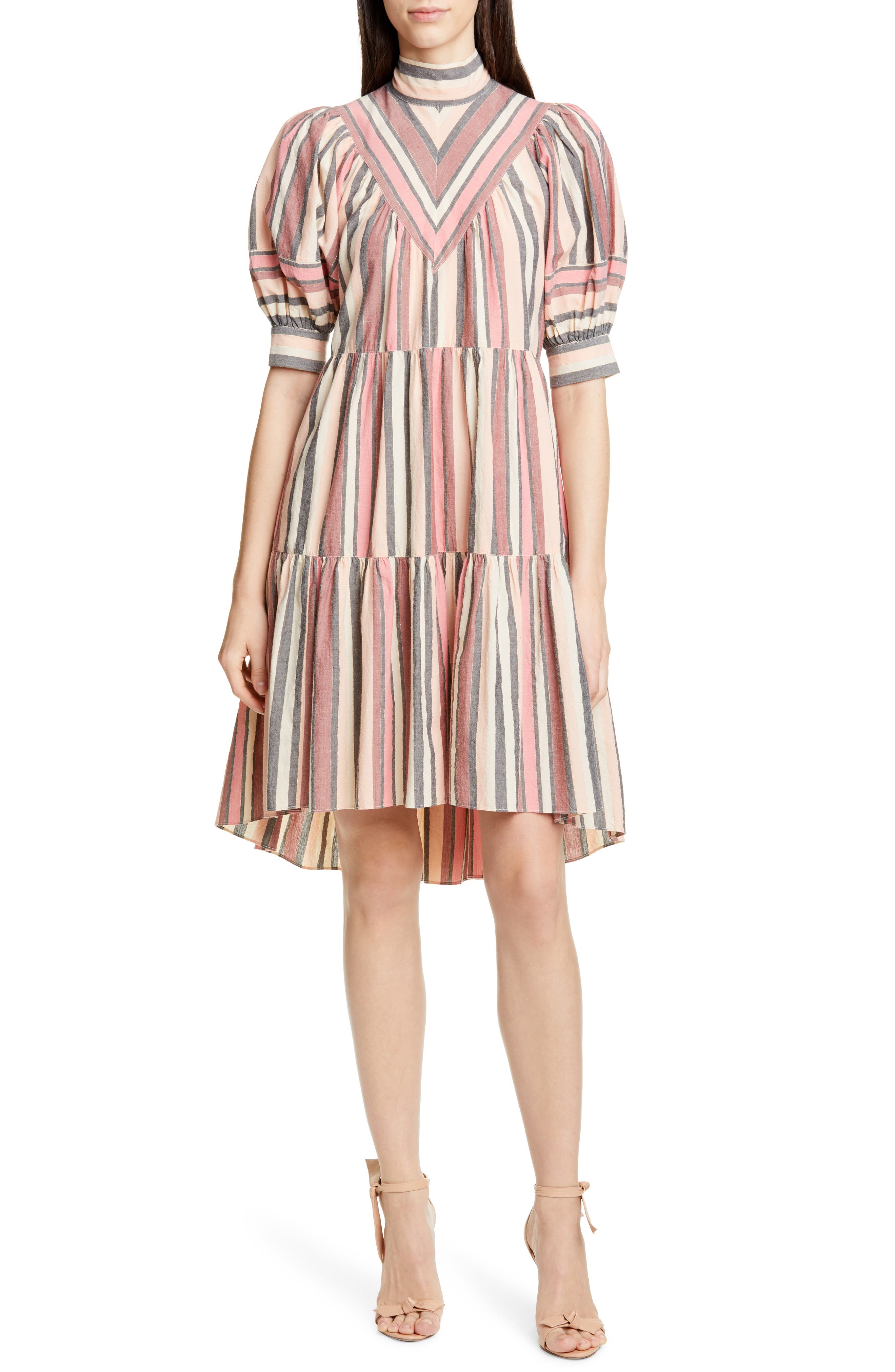 Ulla Johnson Jupiter Tiered Minidress, Brown