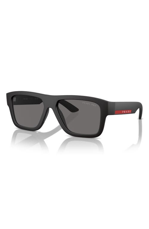 Prada Ps04zs Dg002g Nero Gommato Sunglasses In Rubber Black