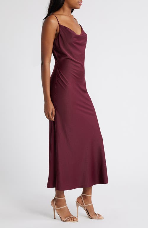 Shop Rare London Diamante Satin Slipdress In Burgundy