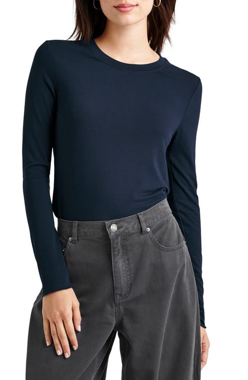 Splendid Long Sleeve T-shirt In Navy