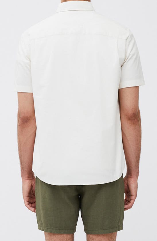 Shop French Connection Short Sleeve Oxford Button-up Shirt In White