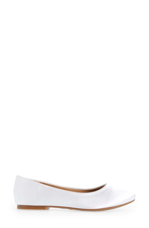 Dream Pairs Kids' Ballerina Flat In White/satin