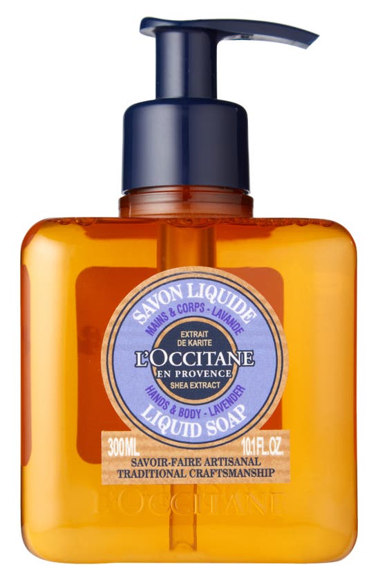 L'occitane Shea Hands & Body Lavender Liquid Soap In Brown