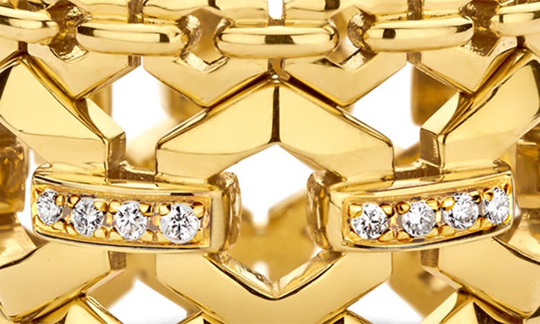 Shop Dries Criel Diamond Link Ring In Gold