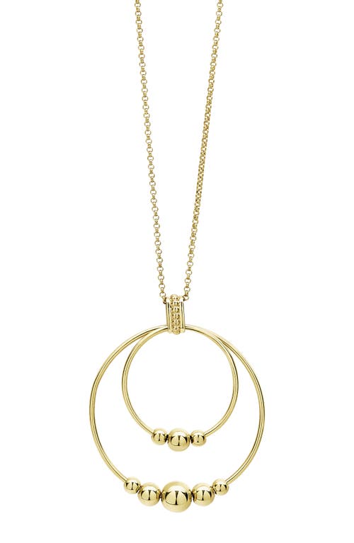 LAGOS Caviar Gold Double Circle Pendant Necklace at Nordstrom, Size 18 In
