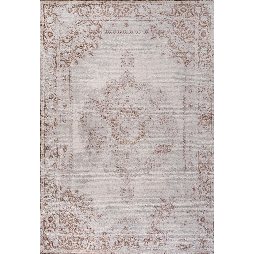 Jonathan Y Rosalia Cottage Medallion Area Rug In Brown/cream