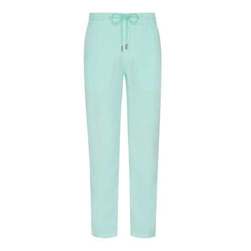 Vilebrequin Drawstring Straight-leg Wool Trousers In Lagon