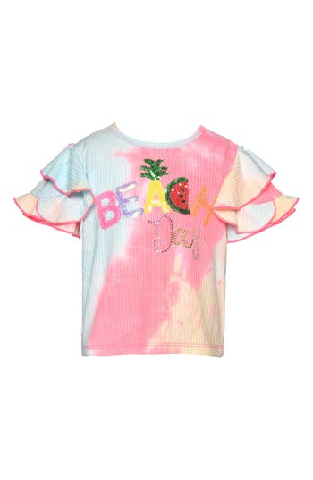 Shop Sara Sara Kids' Beach Day Tie Dye T-shirt In Pink Multi