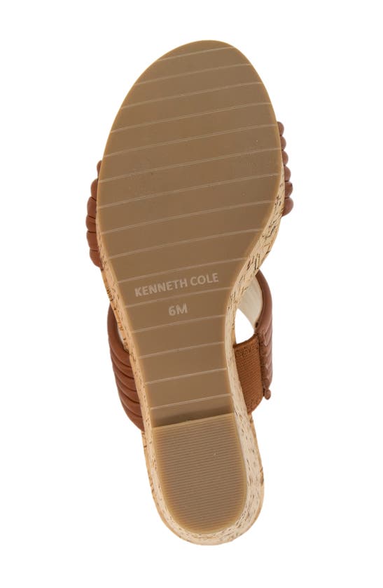 Shop Kenneth Cole Cailyn Platform Wedge Slide Sandal In Cognac Smooth