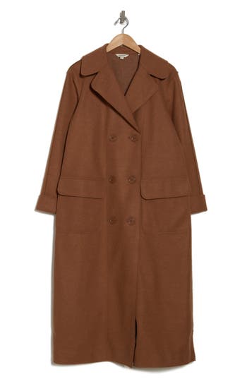 Max Studio Double Breasted Coat In Vicuna