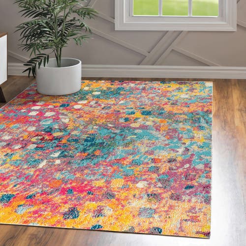 Shop Jonathan Y Contemporary Pop Modern Abstract Area Rug In Multi/yellow