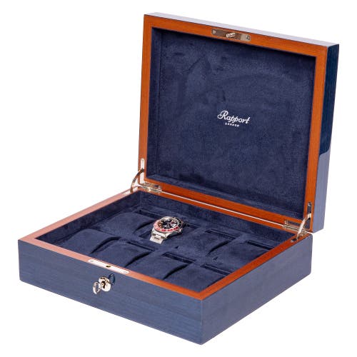 Rapport London Heritage Eight Watch Box In Navy