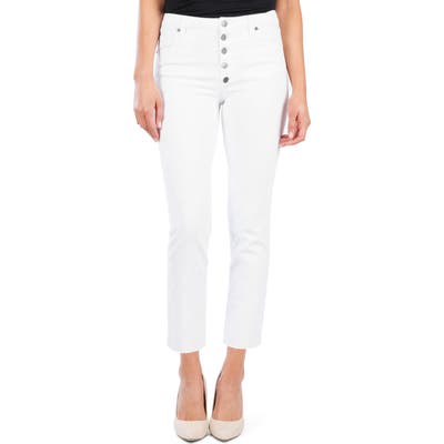 Kut From The Kloth Reese Button Fly Ankle Slim Jeans, White