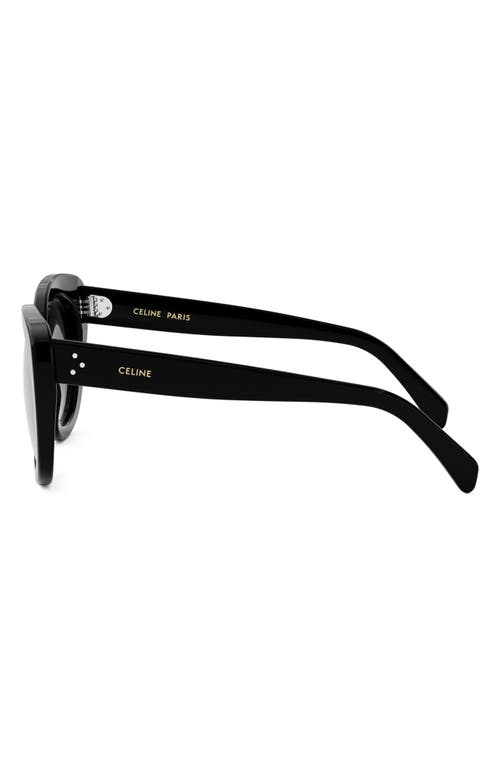Celine Bold 3 Dots 56mm Butterfly Sunglasses In Shiny Black/gradient Brown