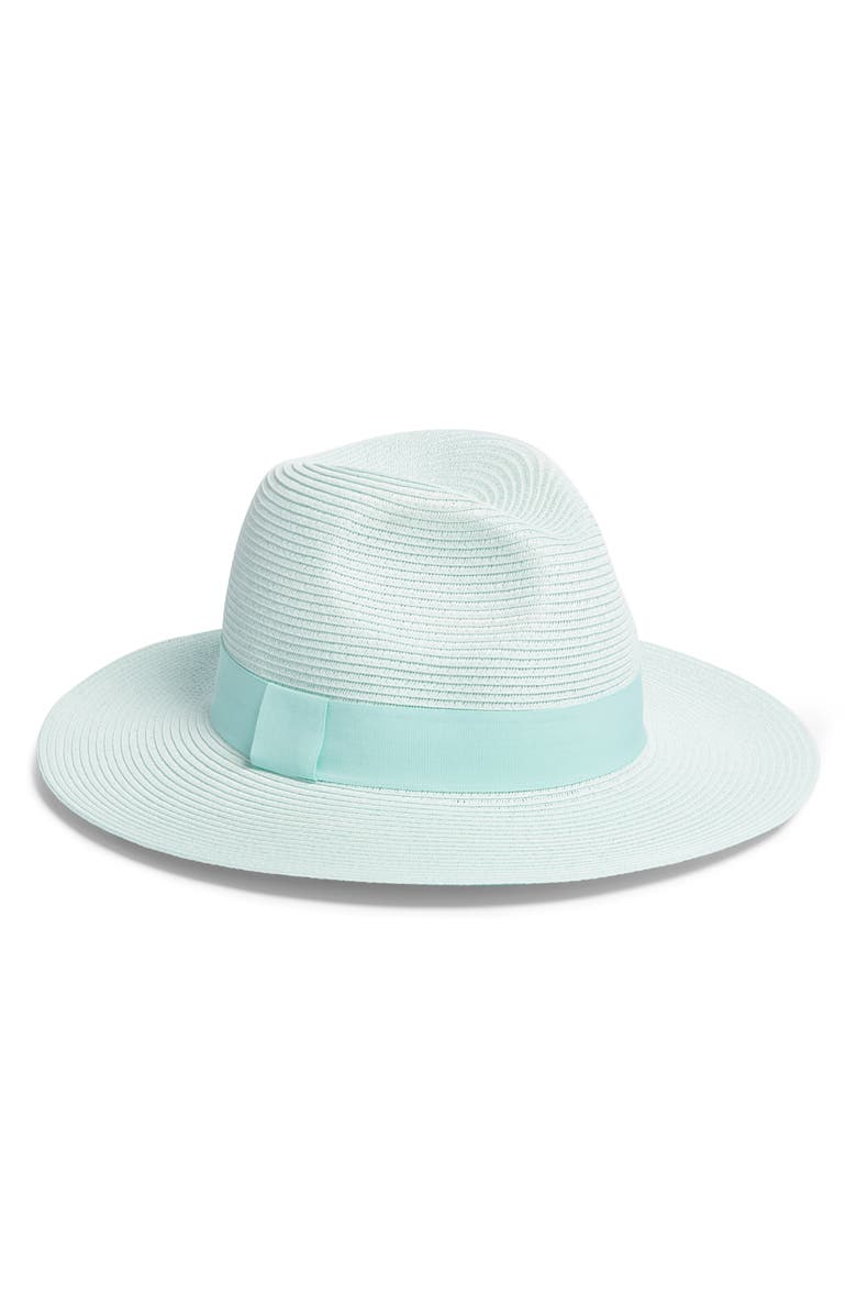 Woven Panama Hat, Main, color, GREEN AQUA