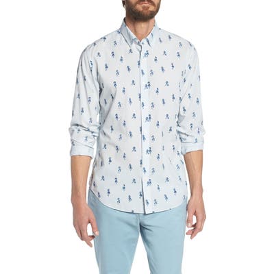Bonobos Summerweight Slim Fit Hula Print Sport Shirt, Blue