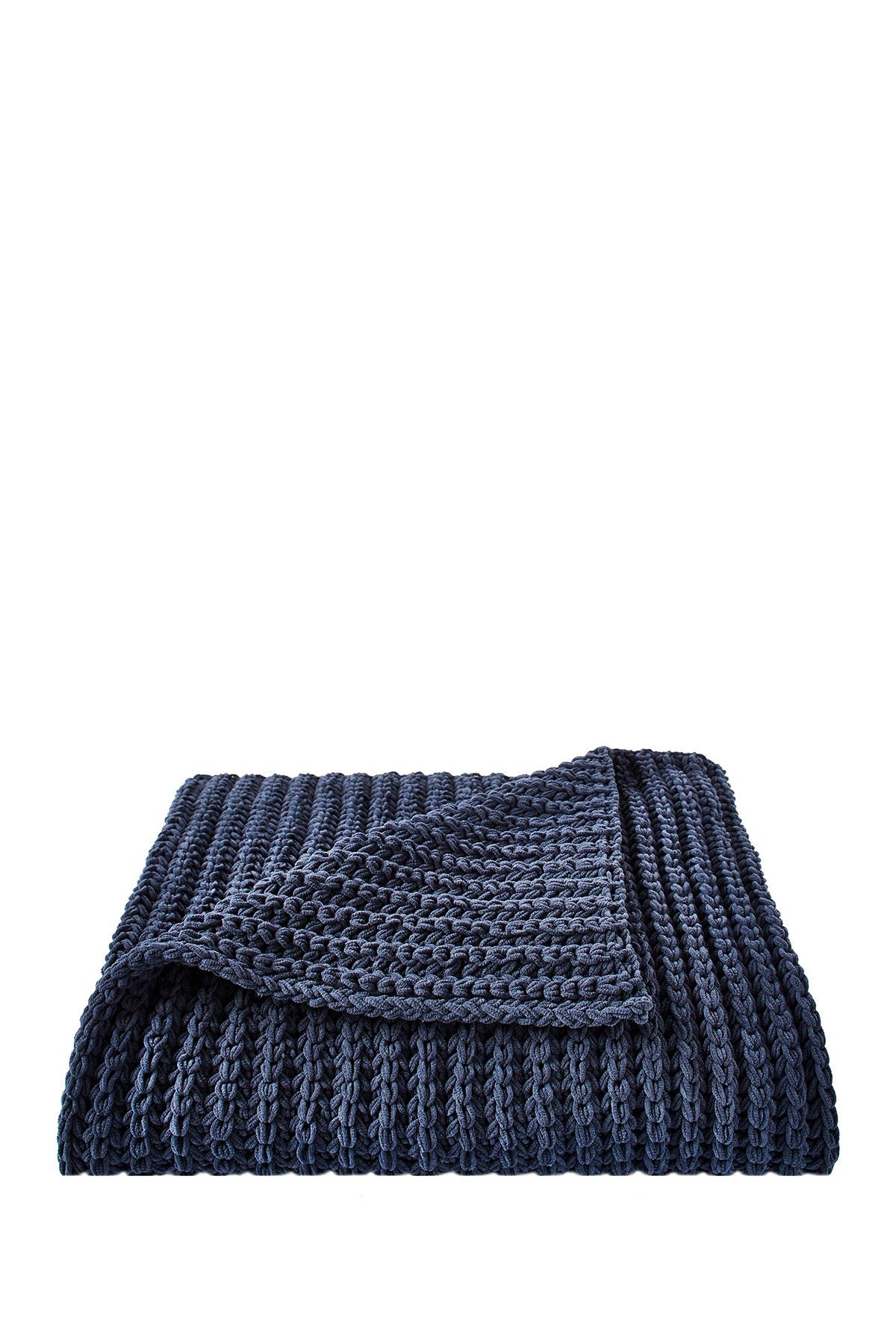 SCOTT LIVING Ribbed Chenille Throw Blanket Navy Nordstrom Rack