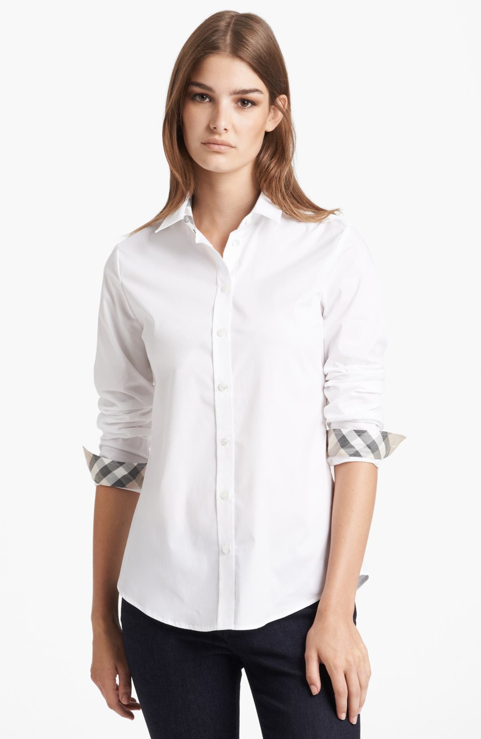 Burberry Brit Shirt with Check Contrast | Nordstrom