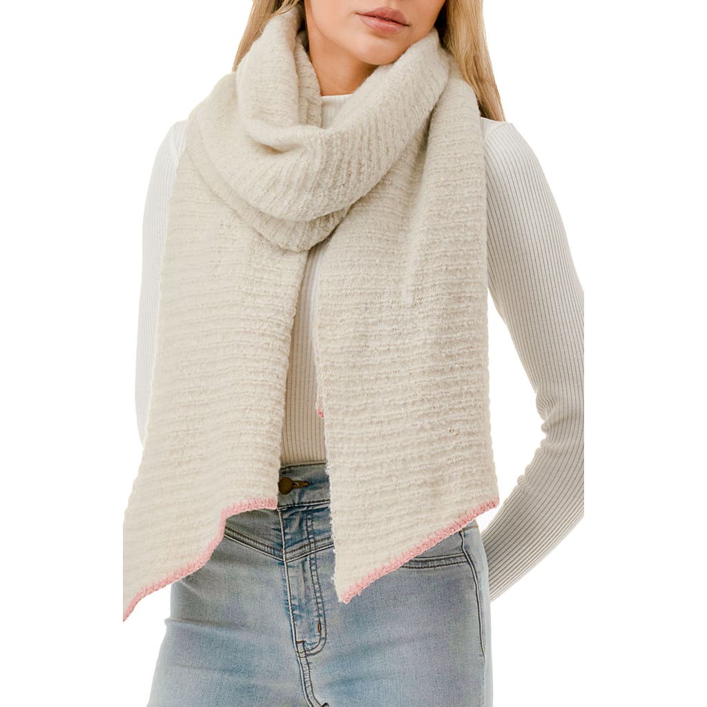 Marcus Adler Whipstitch Textured Scarf In Oatmeal