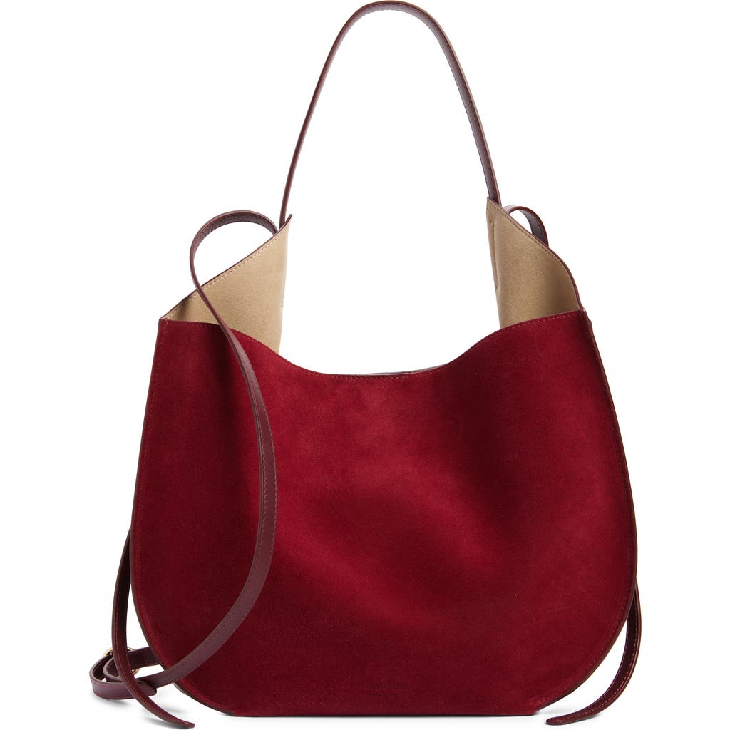 Ree Projects Helene Suede Hobo Bag In Maroon