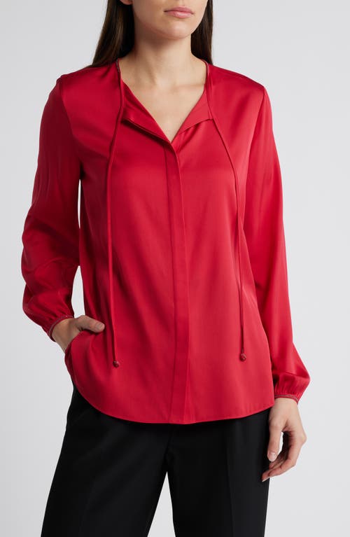 KOBI HALPERIN Eliza Silk Blend Button-Up Top in Scarlet 