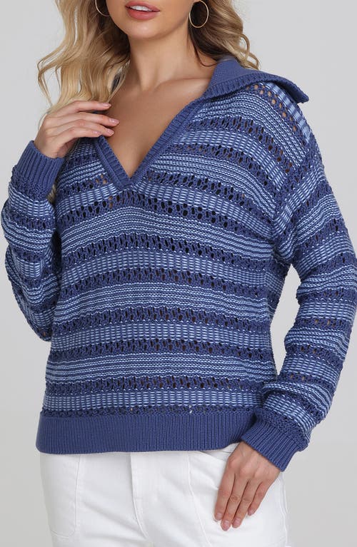525 Rachel Stripe Sweater In Forever Blue Multi