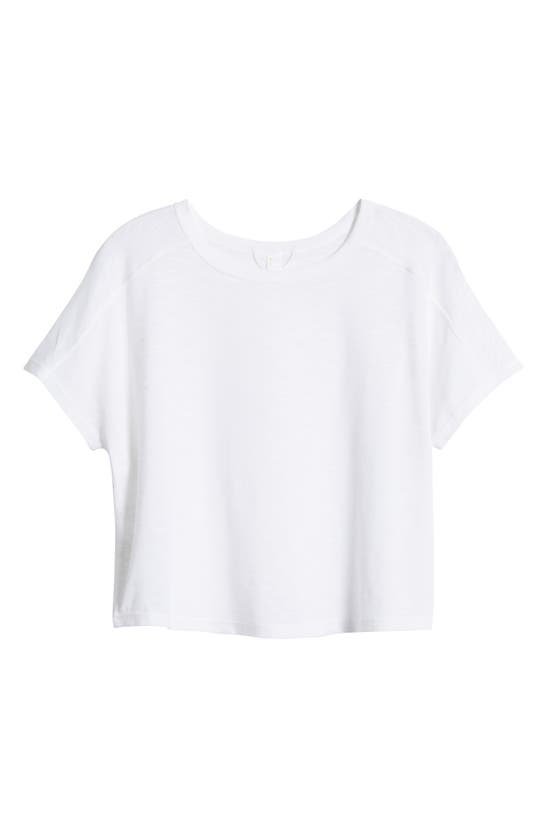 Shop Zella Spark Crop Slub T-shirt In White