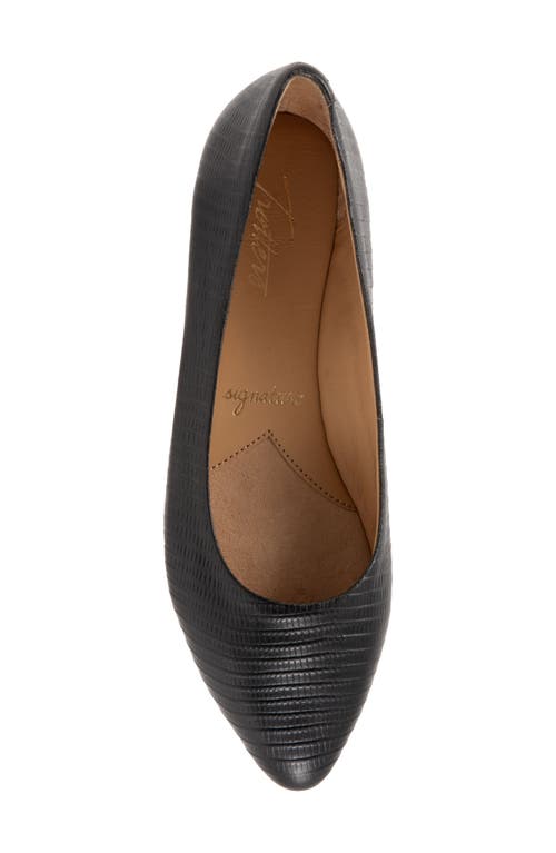Trotters Estee Ballet Flat In Black/grey Leather