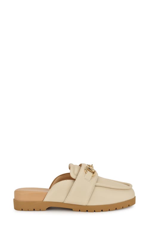 Nine West Women's Kunne Round Toe Slip-on Casual Mules In Cream