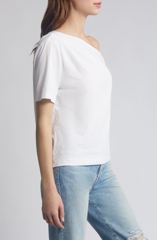 Shop Nation Ltd Randa Draped One-shoulder Cotton Top In White