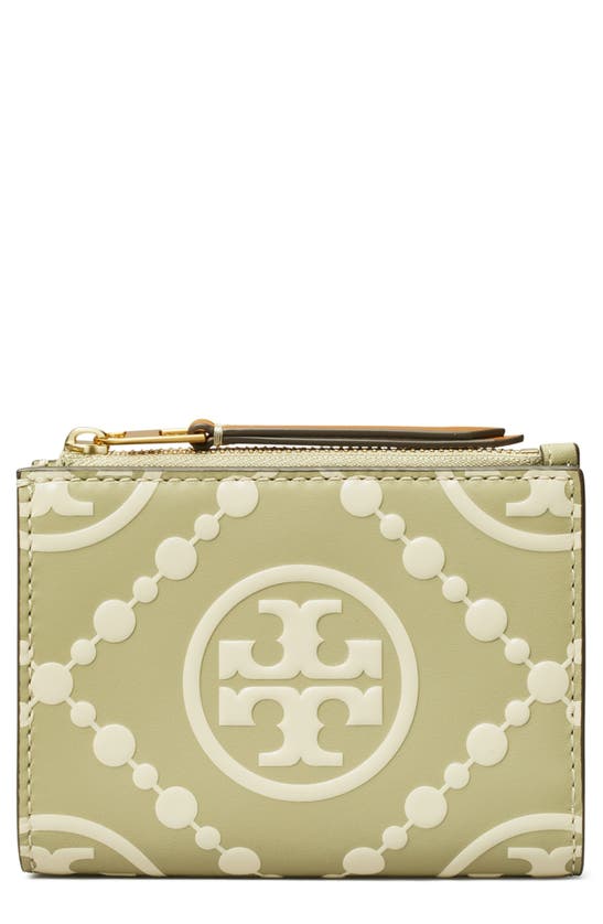 TORY BURCH T MONOGRAM EMBOSSED LEATHER BIFOLD WALLET