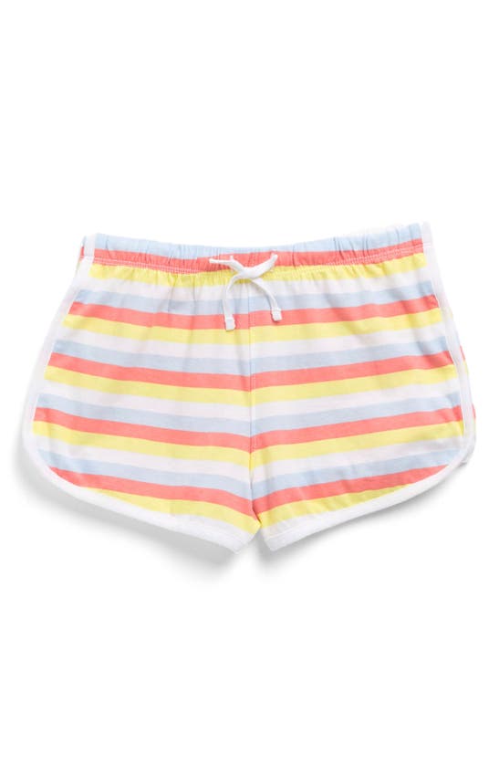 Melrose And Market Kids' Soft Dolphin Shorts In White- Pink Stripe