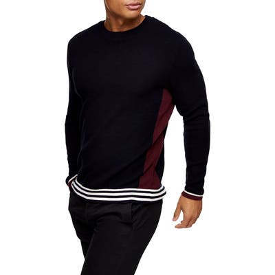 Topman Colorblock Sweater, Blue