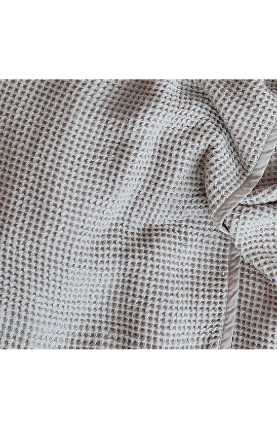 Shop Boll & Branch Waffle Organic Cotton Blanket In Pewter